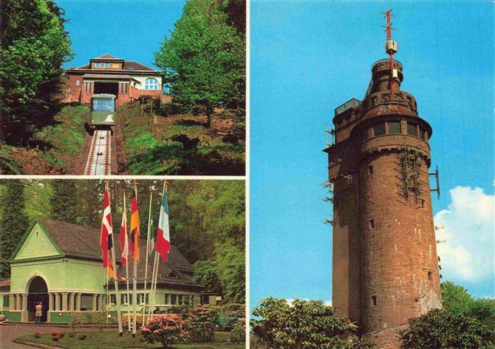 BADEN-BADEN BW Merkur Bergbahn Standseilbahn Tal- und Bergstation Aussichtsturm