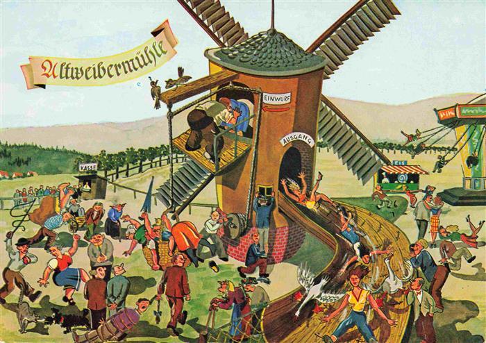 Tripsdrill Cleebronn Schwaebische Altweibermuehle Kuenstlerkarte
