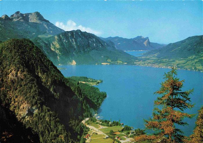 Attersee Panorama Blick von der Madlschneid Hoellengebirge Weissenbach Unterach