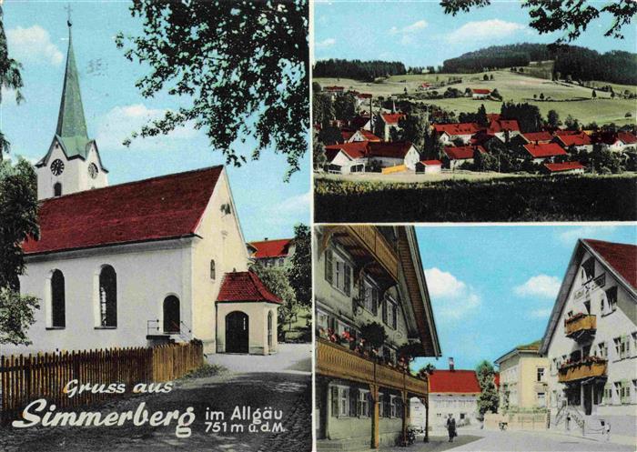 Simmerberg Weiler-Simmerberg Motive Ortszentrum Kirche Panorama