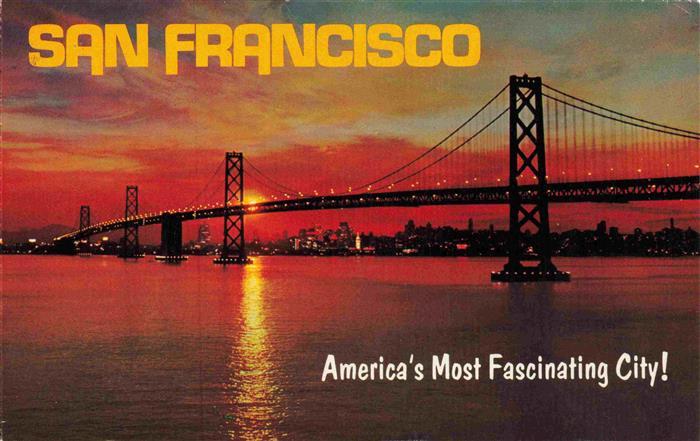 SAN FRANCISCO California USA Sunset bay bridge