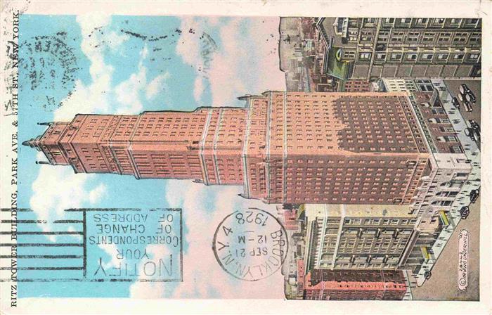 NEW YORK City USA Ritz Tower Building park ave