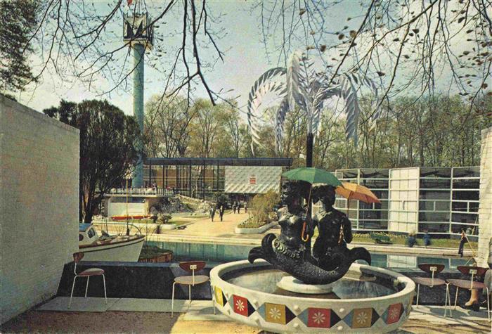 Exposition Universelle Bruxelles 1958 Fontaine Pavillon Gross Britannien