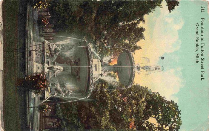 Grand Rapids Michigan USA Fountain in Fulton Street Park