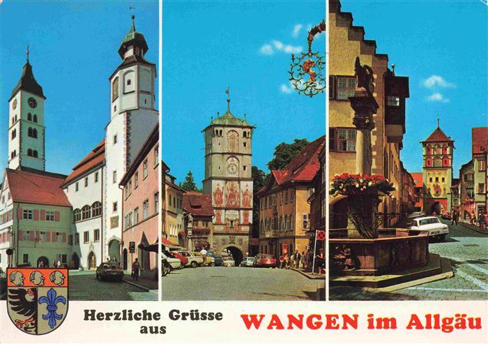 Wangen Allgaeu Bayern Rathaus und St Martinskirche Ravensburger Tor Lindauer Tor