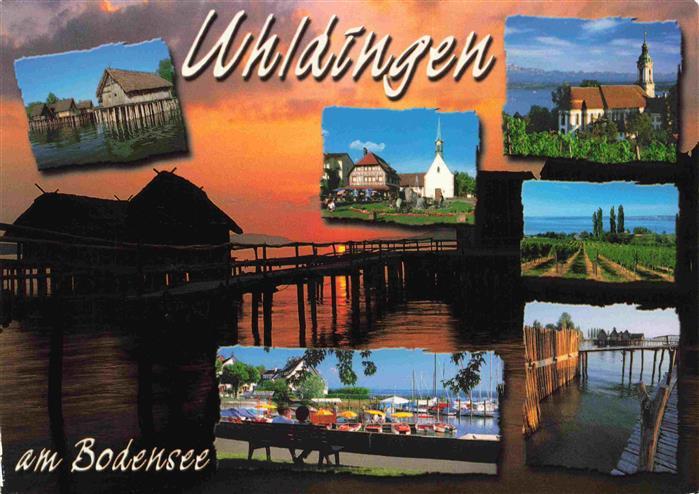 Uhldingen-Muehlhofen Bodensee Pfahlbauten Kirche Yachthafen Bodenseepartien