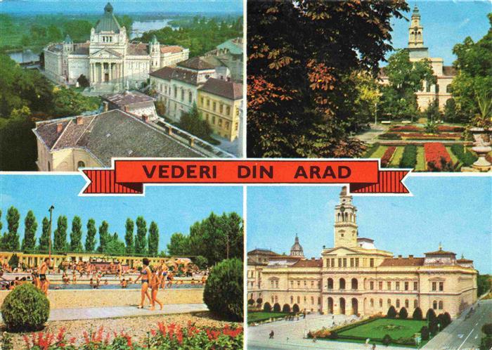 Arad RO Le palais culturel Vue du parc Les bains thermales 7 Novembre Le siege d