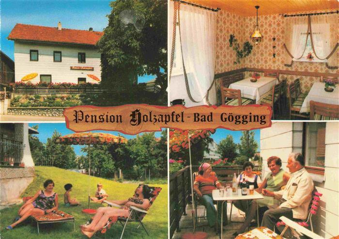 Bad Goegging Pension Holzapfel Gaststube Liegewiese Terrasse