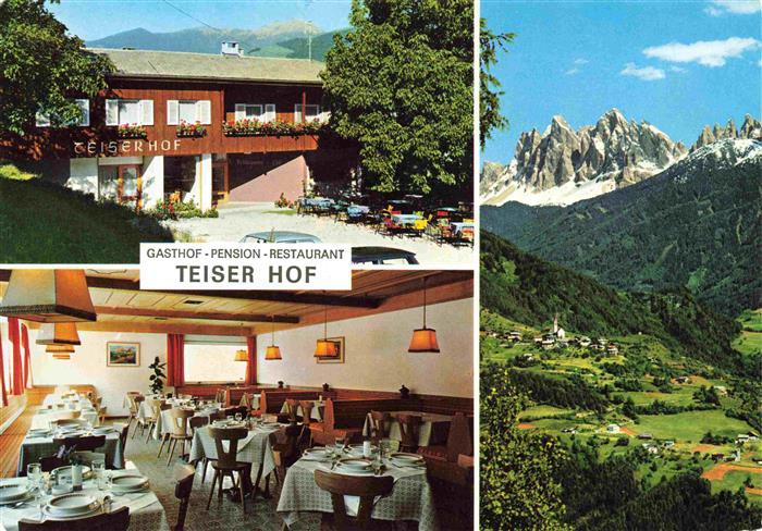 Teis Nafen Villnoess Gasthof Pension Restaurant Teiser Hof Gastraum Panorama