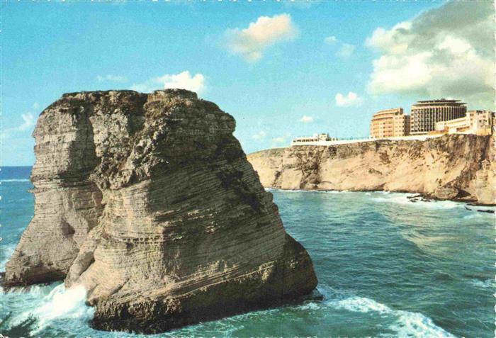 Beirut Beyrouth Libanon Side view of the Pigeon Rocks