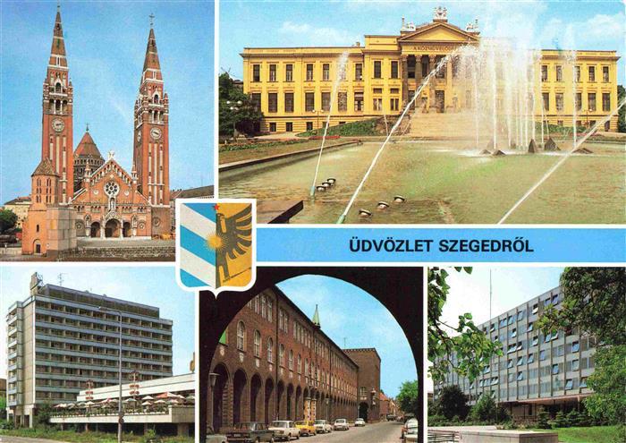 Szeged HU Kirche Schloss Hochhaus Arkaden