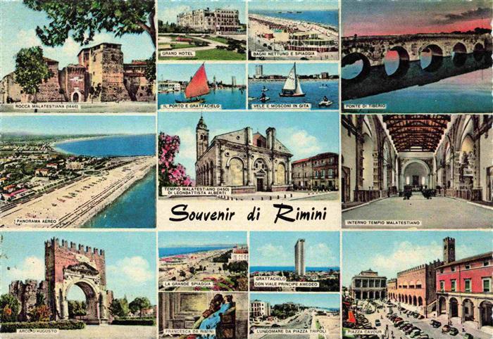 RIMINI IT Rocca Malatetiana Strand Arco d'Augusto Ponte di Tiberio Interno Tempi