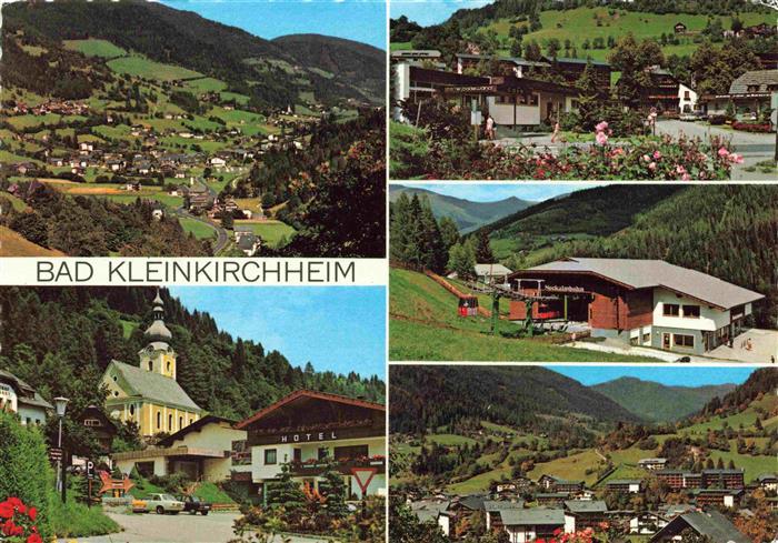 Bad Kleinkirchheim Kaernten AT Panorama Ortspartien Kirche Talstation