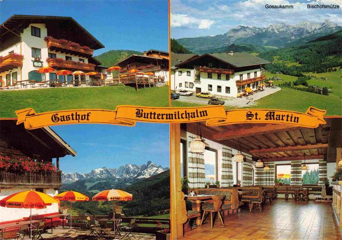 St Martin Tennengebirge Pongau AT Gasthof Buttermilchalm Terrasse Gastraum
