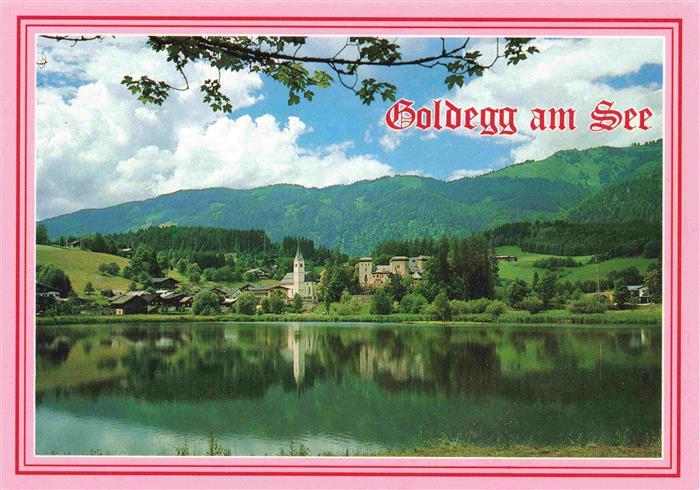 Goldegg Pongau AT Seepartie mit Schloss Goldegg
