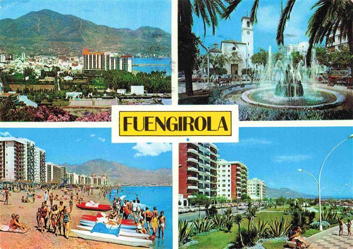 Fuengirola Costa del Sol ES Panorama Strandpartien Brunnen Kirche
