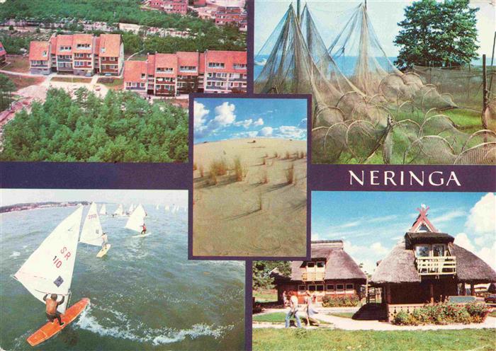 Neringa Lithuania Ortspartien Fischernetze Surfer