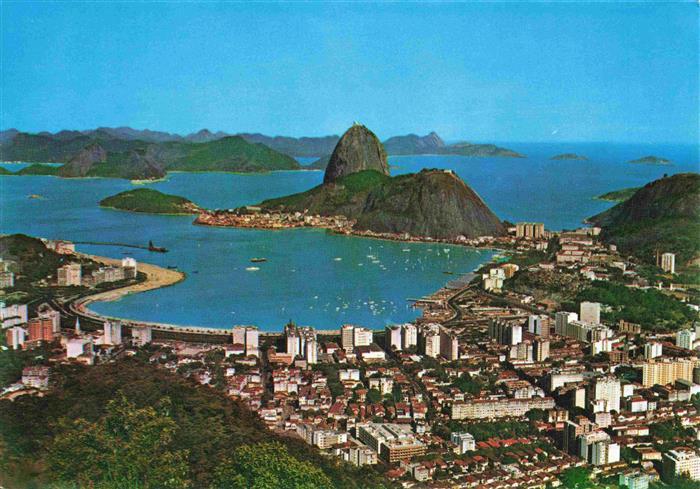 RIO DE JANEIRO Brazil Aerial View of Botafogo bay and Sugar Loaf