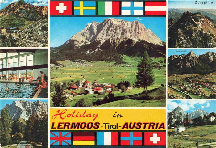 Lermoos Tirol AT Grubigstein Hallenbad Panorama Zugspitze Sonenspitze