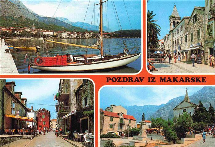 Makarske Makarska Croatia Hafen Ortspartien Marktplatz
