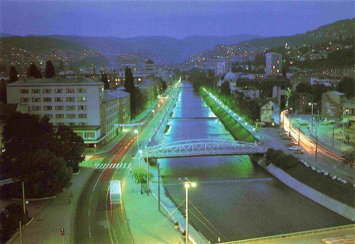 Sarajevo Bosnia-Herzegovina Panorama bei Nacht