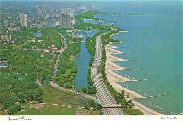 CHICAGO  Illinois USA Beautiful Beaches Air view