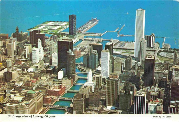 CHICAGO  Illinois USA Aerial view of Chicago Skyline