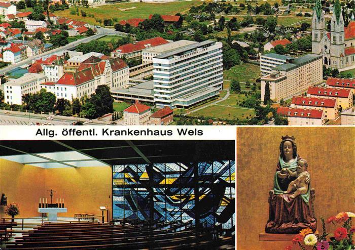 WELS Oberoesterreich AT Allg oeffentl Krankenhaus Fliegeraufnahme Hauskapelle Ma