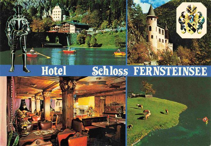 Nassereith Tirol AT Hotel Schloss Fernsteinsee Gastraum Seepartie Fliegeraufnahm
