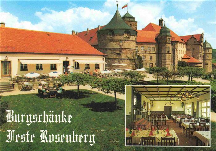 Kronach Oberfranken Burgschaenke Veste Rosenberg Gastraum
