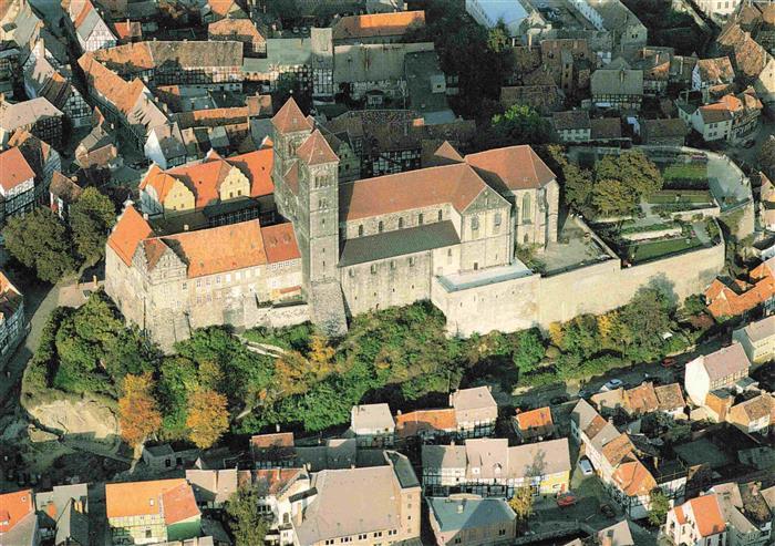 Quedlinburg Harz Fliegeraufnahme Stifts und Schlosskirche
