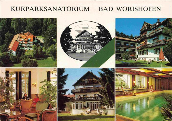 BAD WoeRISHOFEN Fliegeraufnahme Kurparksanatorium Hotelhalle Hallenbad