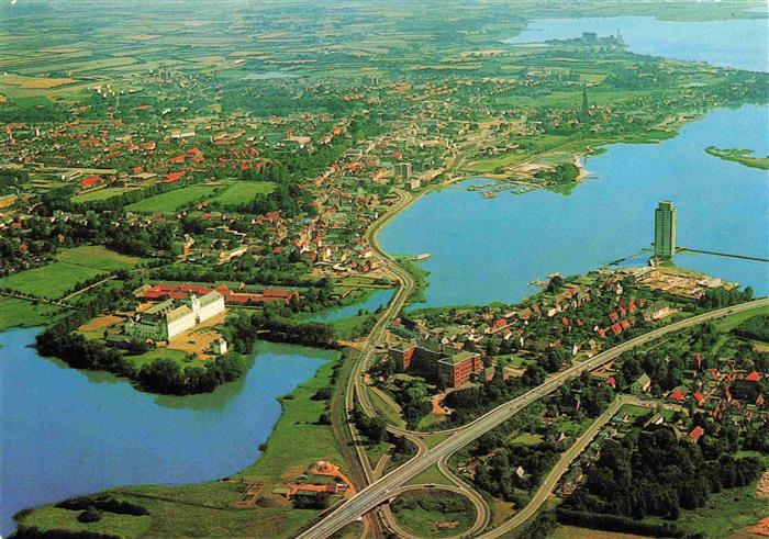 Schleswig Schlei Erfde Schleswig-Holstein Schlossinsel mit Schloss Gottorp Flieg