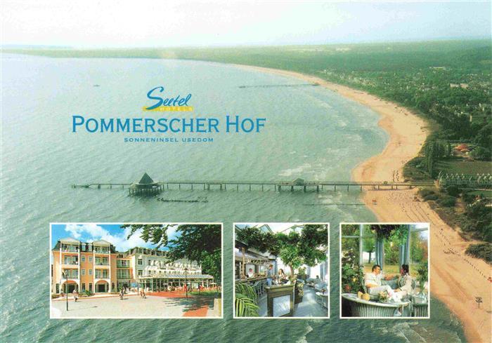 HERINGSDORF Ostseebad Usedom Fliegeraufnahme Seetol Pommerscher Hof Gastraeume