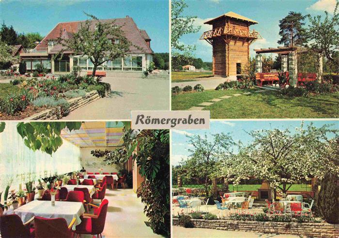 Geisselhardt Cafe Pension Roemergraben am Limes-Turm Gastraum Terrasse
