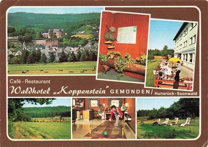 Gemuenden Hunsrueck Waldhotel Koppenstein Cafe Restaurant Terrasse Kegelbahn Lie