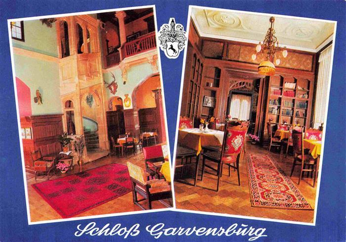 Zueschen Fritzlar Schloss Garvensburg Hotel Restaurant Cafe Halle mit Treppenauf