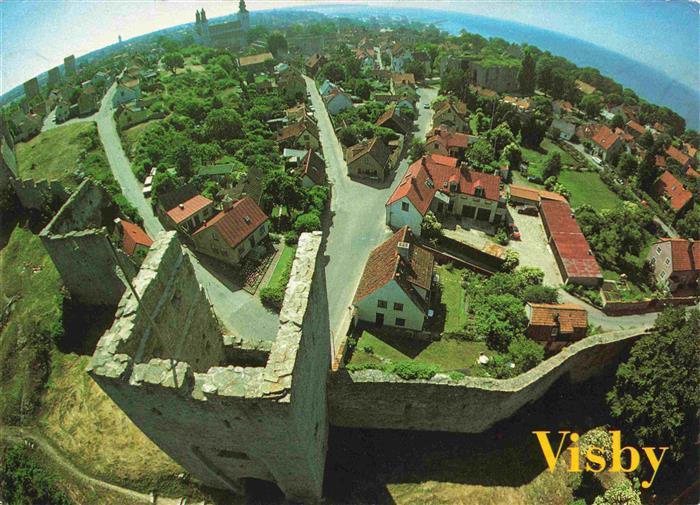 Visby Wisby Sweden Fliegeraufnahme