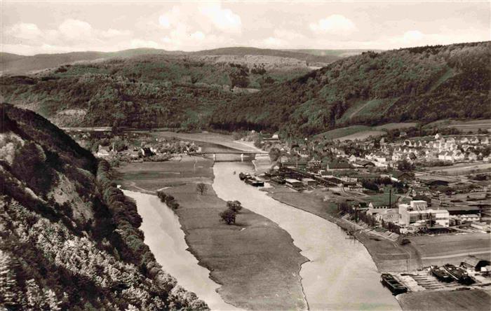 Bodenwerder Panorama Blick von der Lutterburgshoehe Jod-Solbad an der Weser