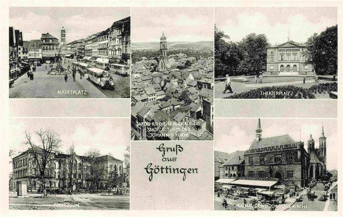 GoeTTINGEN  Niedersachsen Marktplatz Stadtpanorama Theaterplatz Auditorium Ratha