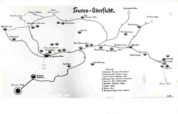 Bezau Vorarlberg Touren-uebersicht Landkarte