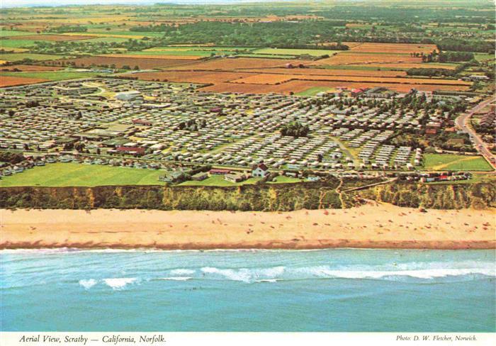 Norfolk Broads UK Aerial view Scratby California Beach