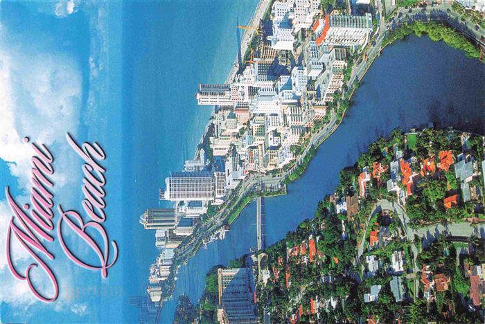 Miami Beach Looking north along Collins Avenue Fontainebleau Hotel aerial view
