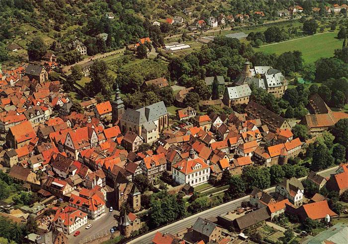 Buedingen Hessen Teilansicht mit Kirche Luftkurort