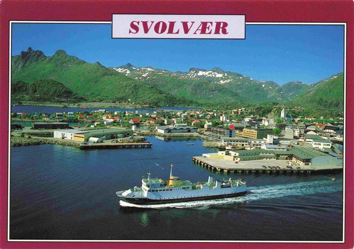 Svolvaer Norge Panorama Hafen Faehre Berge