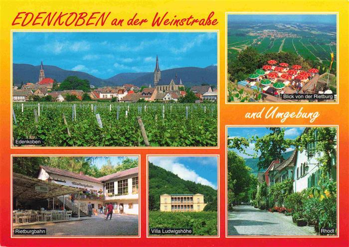 Edenkoben Weinstrasse Rheinland-Pfalz Panorama Blick von der Rietburg Rietburgba