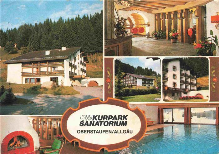 Oberstaufen Oberallgaeu Bayern Kurpark Sanatorium Foyer Hallenbad