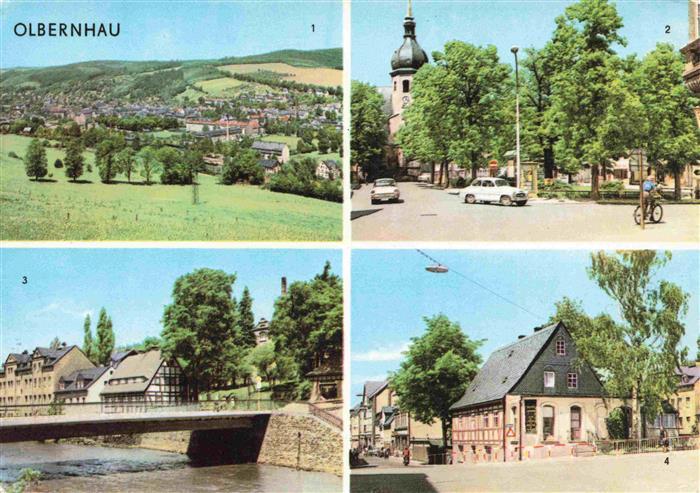 Olbernhau Erzgebirge Panorama Ernst-Thaelmann-Platz Kegelbruecke Gruenthaler Str