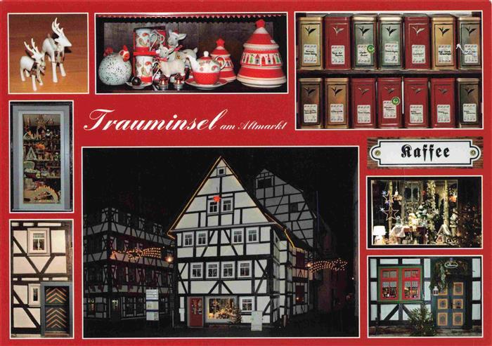 Schmalkalden Thueringen Trauminsel am Markt Fachwerkhaus Kaffee