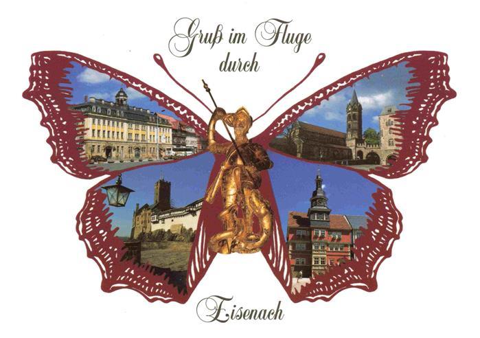 Eisenach Thueringen Stadtschloss Nikolaitor Kirche Wartburg Rathaus Schmetterlin